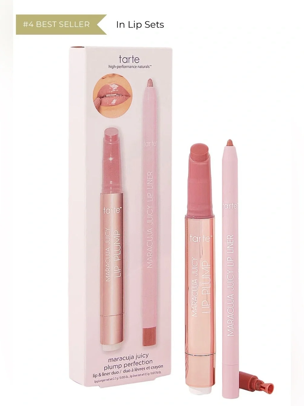 tarte Maracuja Juicy Lip Plump & Liner Duo — Primrose & Buff Lipliner **NIB**